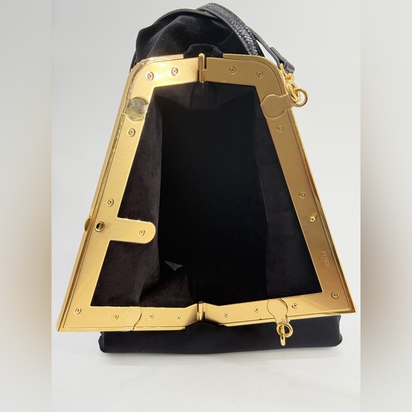 Fendi Zucca FF Black Velvet Evening Bag - Picture 11 of 13